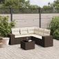 Preview: ARDEBO.de - 6-tlg. Garten-Sofagarnitur mit Kissen Braun Poly Rattan