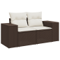 Preview: 6-tlg. Garten-Sofagarnitur mit Kissen Braun Poly Rattan