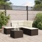 Preview: ARDEBO.de - 6-tlg. Garten-Sofagarnitur mit Kissen Braun Poly Rattan