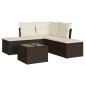 Preview: 6-tlg. Garten-Sofagarnitur mit Kissen Braun Poly Rattan