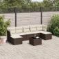 Preview: ARDEBO.de - 8-tlg. Garten-Sofagarnitur mit Kissen Braun Poly Rattan