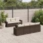 Preview: ARDEBO.de - 8-tlg. Garten-Sofagarnitur mit Kissen Braun Poly Rattan