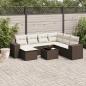 Preview: ARDEBO.de - 8-tlg. Garten-Sofagarnitur mit Kissen Braun Poly Rattan