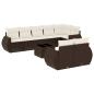 Preview: 9-tlg. Garten-Sofagarnitur mit Kissen Braun Poly Rattan