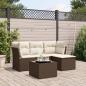 Preview: ARDEBO.de - 5-tlg. Garten-Sofagarnitur mit Kissen Braun Poly Rattan