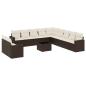 Preview: 12-tlg. Garten-Sofagarnitur mit Kissen Braun Poly Rattan