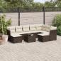 Preview: ARDEBO.de - 10-tlg. Garten-Sofagarnitur mit Kissen Braun Poly Rattan