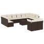 Preview: 13-tlg. Garten-Sofagarnitur mit Kissen Braun Poly Rattan