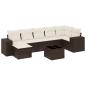 Preview: ARDEBO.de - 8-tlg. Garten-Sofagarnitur mit Kissen Braun Poly Rattan