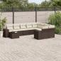 Preview: ARDEBO.de - 10-tlg. Garten-Sofagarnitur mit Kissen Braun Poly Rattan