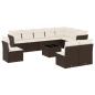 Preview: 11-tlg. Garten-Sofagarnitur mit Kissen Braun Poly Rattan