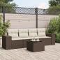 Preview: ARDEBO.de - 5-tlg. Garten-Sofagarnitur mit Kissen Braun Poly Rattan