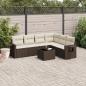 Preview: ARDEBO.de - 7-tlg. Garten-Sofagarnitur mit Kissen Braun Poly Rattan