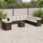 Preview: ARDEBO.de - 12-tlg. Garten-Sofagarnitur mit Kissen Braun Poly Rattan