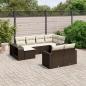Preview: ARDEBO.de - 10-tlg. Garten-Sofagarnitur mit Kissen Braun Poly Rattan