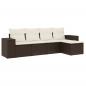 Preview: 5-tlg. Garten-Sofagarnitur mit Kissen Braun Poly Rattan