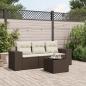 Preview: ARDEBO.de - 4-tlg. Garten-Sofagarnitur mit Kissen Braun Poly Rattan