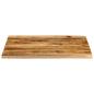 Preview: Tischplatte 100x80x3,8 cm Baumkante Massivholz Raues Mangoholz