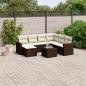Preview: ARDEBO.de - 8-tlg. Garten-Sofagarnitur mit Kissen Braun Poly Rattan