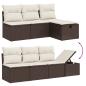 Preview: 7-tlg. Garten-Sofagarnitur mit Kissen Braun Poly Rattan