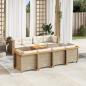 Preview: ARDEBO.de - 9-tlg. Garten-Sofagarnitur mit Kissen Beige Poly Rattan