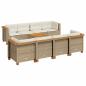 Preview: 9-tlg. Garten-Sofagarnitur mit Kissen Beige Poly Rattan
