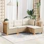 Preview: ARDEBO.de - 4-tlg. Garten-Sofagarnitur mit Kissen Beige Poly Rattan