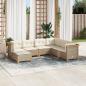 Preview: ARDEBO.de - 7-tlg. Garten-Sofagarnitur mit Kissen Beige Poly Rattan