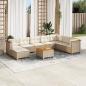 Preview: ARDEBO.de - 9-tlg. Garten-Sofagarnitur mit Kissen Beige Poly Rattan