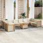 Preview: ARDEBO.de - 11-tlg. Garten-Sofagarnitur mit Kissen Beige Poly Rattan