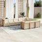 Preview: ARDEBO.de - 10-tlg. Garten-Sofagarnitur mit Kissen Beige Poly Rattan
