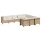 Preview: 10-tlg. Garten-Sofagarnitur mit Kissen Beige Poly Rattan