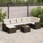 Preview: ARDEBO.de - 8-tlg. Garten-Sofagarnitur mit Kissen Braun Poly Rattan