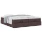 Preview: Ottoman-Bett mit Matratzen Dunkelbraun 200x200 cm Stoff