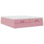 Preview: Ottoman-Bett mit Matratzen Rosa 200x200 cm Samt