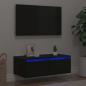 Preview: ARDEBO.de - TV-Schrank mit LED-Leuchten Schwarz Eichen-Optik 75x35,5x25 cm