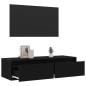 Preview: TV-Schrank mit LED-Leuchten Schwarz Eichen-Optik 100x35,5x25 cm