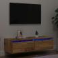 Preview: ARDEBO.de - TV-Schrank mit LED-Leuchten Altholz-Optik 100x35,5x25 cm