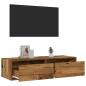 Preview: TV-Schrank mit LED-Leuchten Altholz-Optik 100x35,5x25 cm
