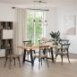Preview: Esstisch Hellbraun 180x90x74 cm Massivholz Eiche Rechteckig