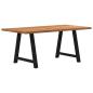 Preview: Esstisch Hellbraun 180x90x74 cm Massivholz Eiche Rechteckig