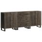 Preview: ARDEBO.de - 3-tlg. Sideboards Schwarz 60x33x75 cm Massivholz Mango