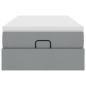 Preview: Ottoman-Bett mit Matratze Hellgrau 90x190 cm Stoff