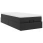 Preview: Ottoman-Bett mit Matratze Schwarz 80x200 cm Kunstleder
