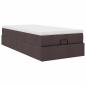 Preview: Ottoman-Bett mit Matratze Dunkelbraun 80x200 cm Stoff