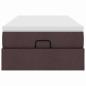 Preview: Ottoman-Bett mit Matratze Dunkelbraun 80x200 cm Stoff