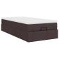 Preview: Ottoman-Bett mit Matratze Dunkelbraun 80x200 cm Stoff