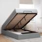 Preview: ARDEBO.de - Ottoman-Bett mit Matratze Hellgrau 120x190 cm Stoff