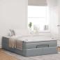 Preview: Ottoman-Bett mit Matratze Hellgrau 120x190 cm Stoff