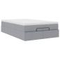 Preview: Ottoman-Bett mit Matratze Hellgrau 120x190 cm Stoff